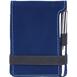 Blue with Silver Engraving Mini Notepad with Pen - Laser Engraved Leatherette