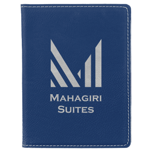 Blue with Silver Engraving Passport Holder - Laser Engraved Leatherette