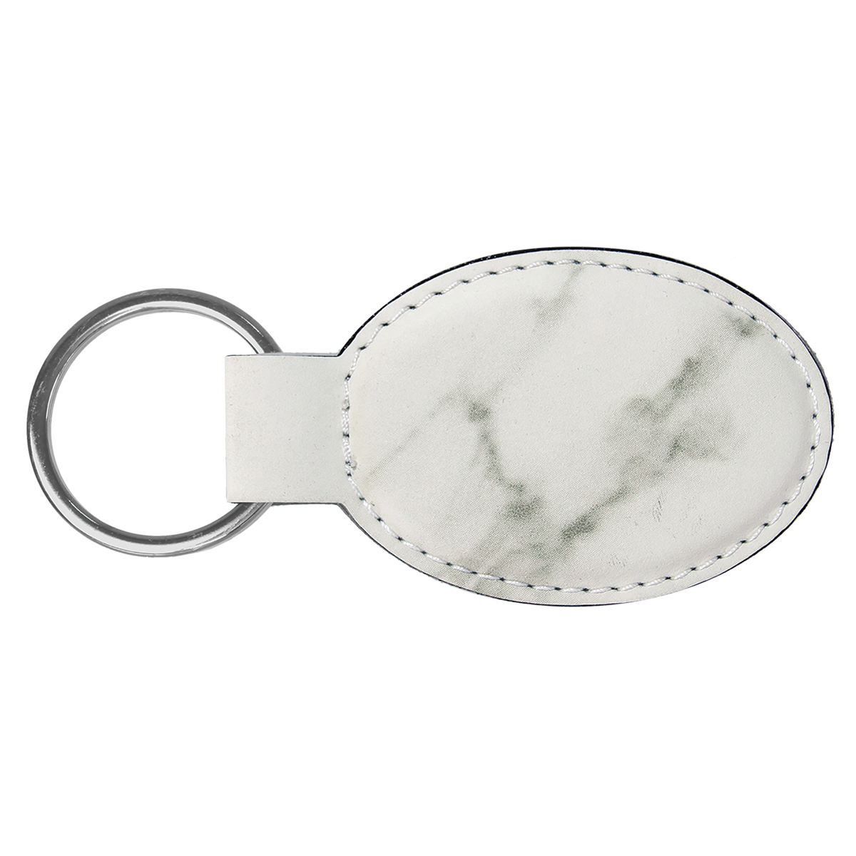 Oval Keychain - Laser Engraved Leatherette