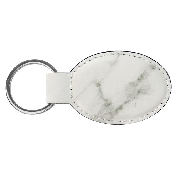 Oval Keychain - Laser Engraved Leatherette