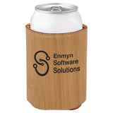 Bamboo with Black Engraving Beverage Holder - Laser Engraved Corporate Gift