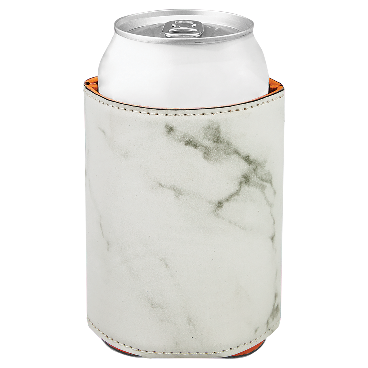 White Marble with Black Engraving Beverage Holder - Laser Engraved Corporate Gift