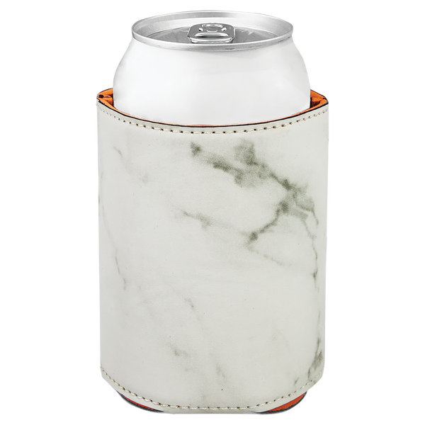 White Marble with Black Engraving Beverage Holder - Laser Engraved Corporate Gift