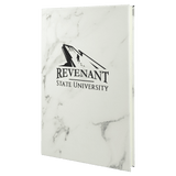 White-Marble Journal with Lined Notepad - Laser Engraved Leatherette