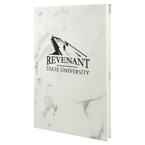 White-Marble Journal with Lined Notepad - Laser Engraved Leatherette