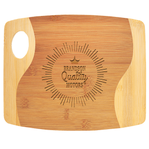 Two Tone Cutting Board with Handle - Laser Engraved Kitchen
