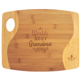 Two Tone Cutting Board with Handle - Laser Engraved Kitchen