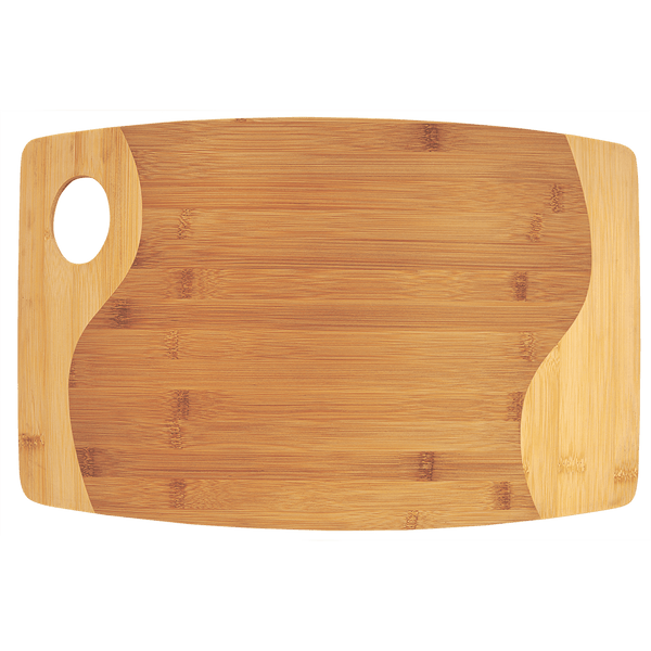 Two Tone Cutting Board with Handle - Laser Engraved Kitchen