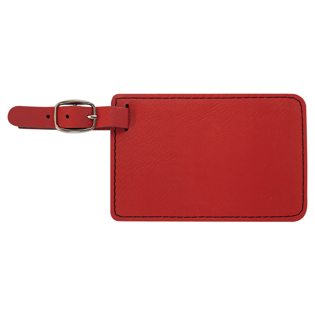 Red with Black Engraving Luggage Tag - Laser Engraved Leatherette