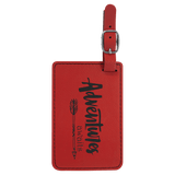 Red with Black Engraving Luggage Tag - Laser Engraved Leatherette