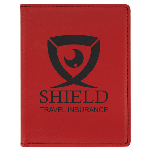 Red with Black Engraving Passport Holder - Laser Engraved Leatherette