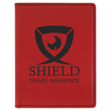 Red with Black Engraving Passport Holder - Laser Engraved Leatherette