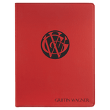 Red with Black Engraving Portfolio with Notepad - Laser Engraved Leatherette