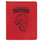 Red with Black Engraving Leatherette Zipper Portfolio with Notepad - Laser Engraved Leatherette