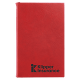 Red with Black Engraving Journal with Lined Notepad - Laser Engraved Leatherette