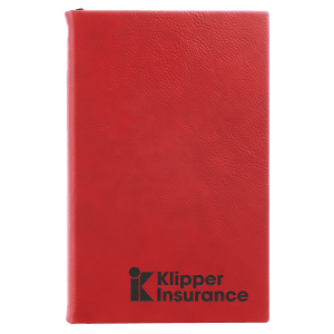 Red with Black Engraving Journal with Lined Notepad - Laser Engraved Leatherette