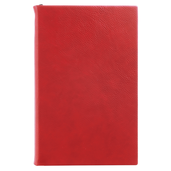 Red with Black Engraving Journal with Lined Notepad - Laser Engraved Leatherette
