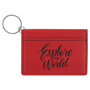 Red with Black Engraving Keychain ID Holder - Laser Engraved Leatherette