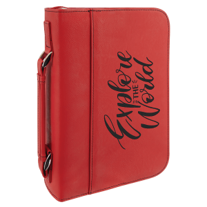 Book/Bible Cover with Handle and Zipper - Laser Engraved Gift