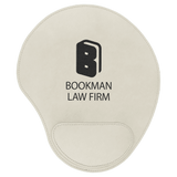 White with Black Engraving Mouse Pad - Laser Engraved Leatherette