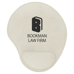 White with Black Engraving Mouse Pad - Laser Engraved Leatherette