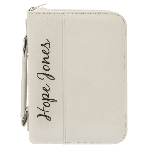 Book/Bible Cover with Handle and Zipper - Laser Engraved Gift