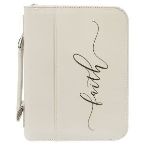 Book/Bible Cover with Handle and Zipper - Laser Engraved Gift