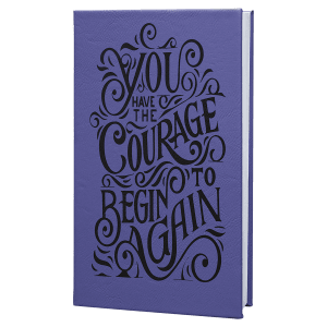 Purple with Black Engraving Journal with Lined Notepad - Laser Engraved Leatherette
