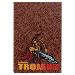 Football with Black Engraving Journal with Lined Notepad - Laser Engraved Leatherette