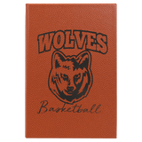 Basketball with Black Engraving Journal with Lined Notepad - Laser Engraved Leatherette