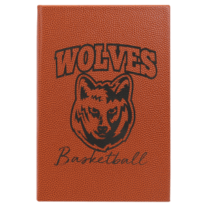 Basketball with Black Engraving Journal with Lined Notepad - Laser Engraved Leatherette