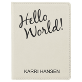 White with Black Engraving Passport Holder - Laser Engraved Leatherette