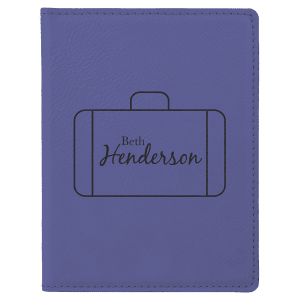 Purple with Black Engraving Passport Holder - Laser Engraved Leatherette