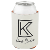 White with Black Engraving Beverage Holder - Laser Engraved Corporate Gift