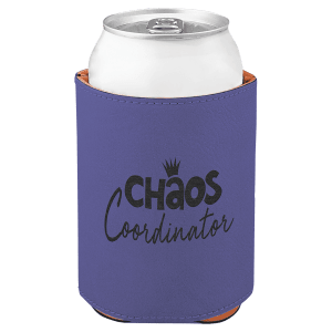 Purple with Black Engraving Beverage Holder - Laser Engraved Corporate Gift