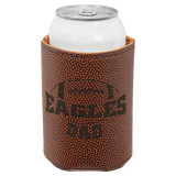 Football with Black Engraving Beverage Holder - Laser Engraved Corporate Gift