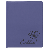 Purple with Black Engraving Portfolio with Notepad - Laser Engraved Leatherette