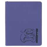 Purple with Black Engraving Leatherette Zipper Portfolio with Notepad - Laser Engraved Leatherette