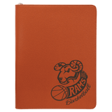 Leatherette Zipper Portfolio with Notepad - Laser Engraved Leatherette