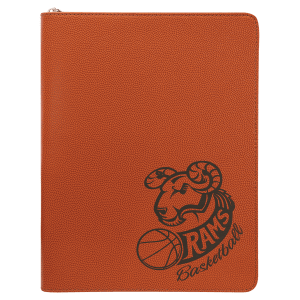 Leatherette Zipper Portfolio with Notepad - Laser Engraved Leatherette