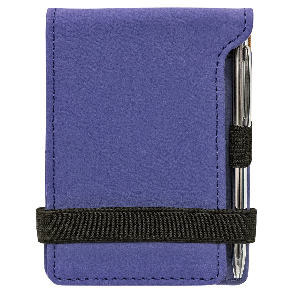 Purple with Black Engraving Mini Notepad with Pen - Laser Engraved Leatherette