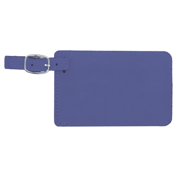 Purple with Black Engraving Luggage Tag - Laser Engraved Leatherette