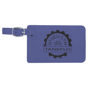 Purple with Black Engraving Luggage Tag - Laser Engraved Leatherette