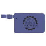 Purple with Black Engraving Luggage Tag - Laser Engraved Leatherette
