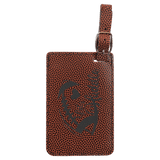 Football with Black Engraving Luggage Tag - Laser Engraved Leatherette