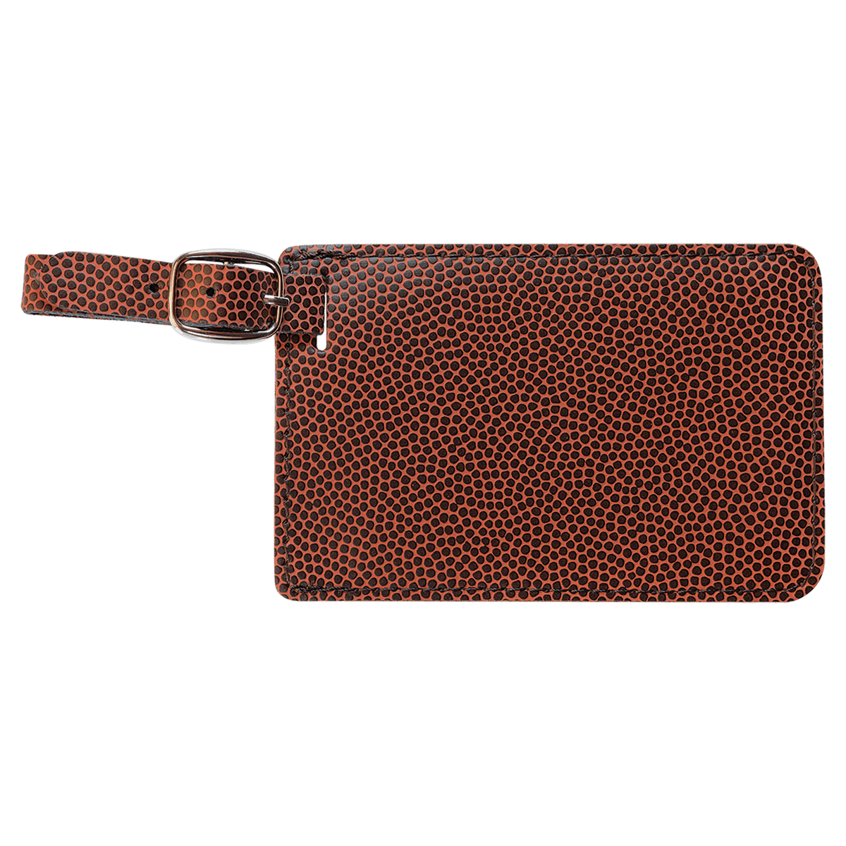 Football with Black Engraving Luggage Tag - Laser Engraved Leatherette
