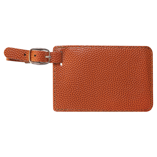 Basketball with Black Engraving Luggage Tag - Laser Engraved Leatherette