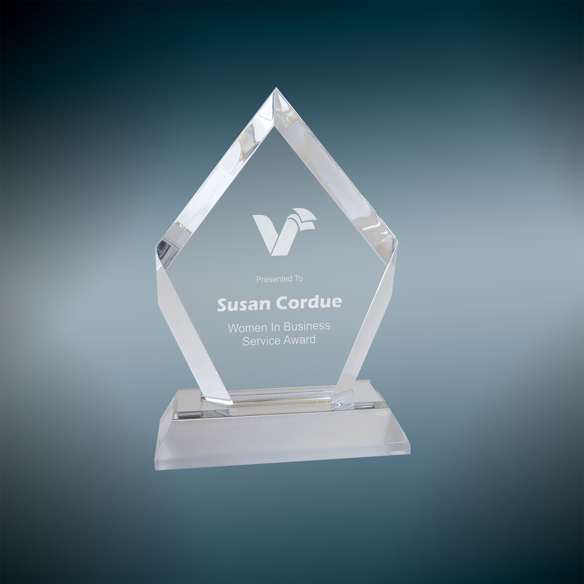 Frosted Base Diamond Impress Acrylic - Custom Engraved Award