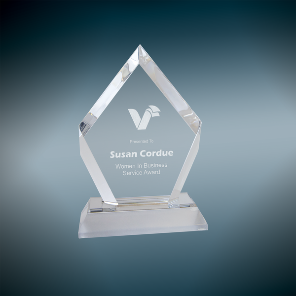 Frosted Base Diamond Impress Acrylic - Custom Engraved Award