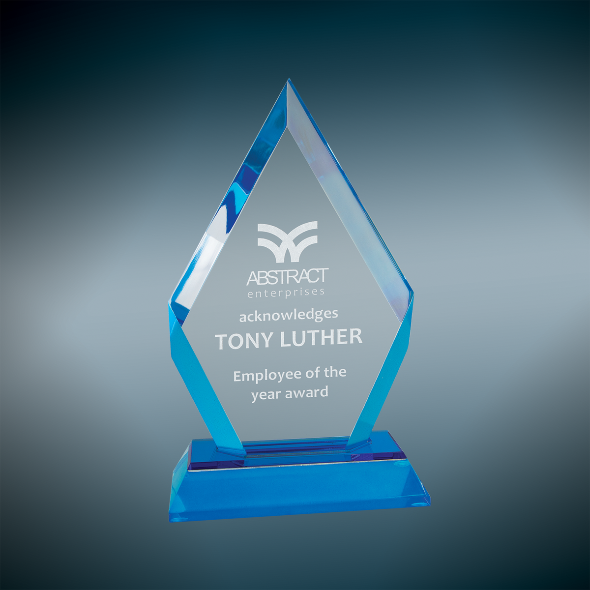 Frosted Base Diamond Impress Acrylic - Custom Engraved Award